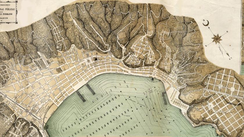 *Imagen: Plano de Valparaíso. Colección Biblioteca Nacional, disponible en Memoria Chilena.