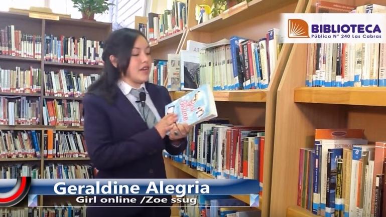 Booktuber de Las Cabras Geraldine Alegría.