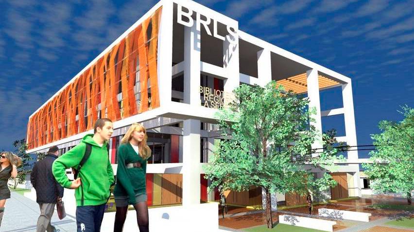 Dibujo preliminar Biblioteca Regional de Coquimbo.