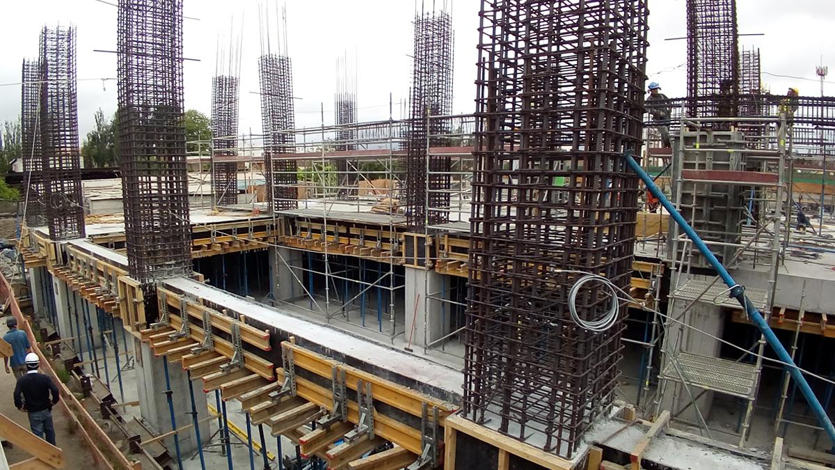 Etapa de obra gruesa de la obra.