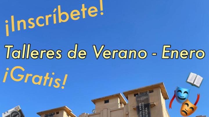 ¡Aprende este verano con los “Talleres Gratuitos de enero 2026”!  para mayores de 18 años en la Biblioteca de Santiago