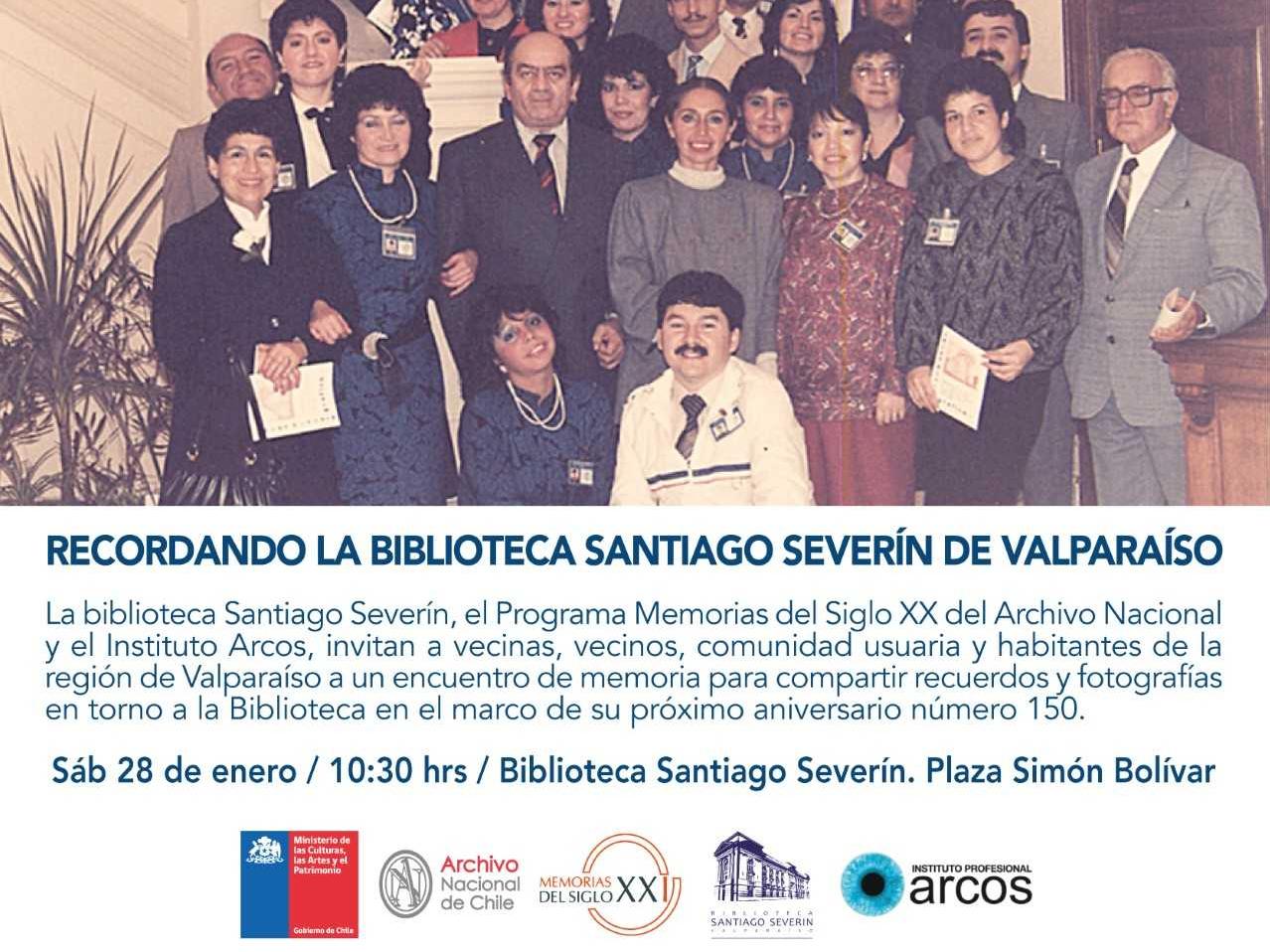Afiche Recordando la biblioteca Santiago Severín de Valparaíso