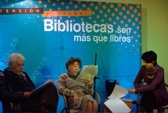 Pedro Villagra, Violeta Vidaurre y Lucia de la Maza.