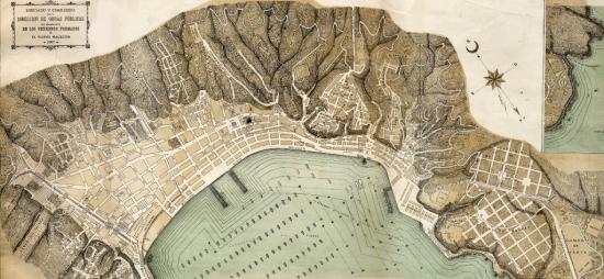 *Imagen: Plano de Valparaíso. Colección Biblioteca Nacional, disponible en Memoria Chilena.