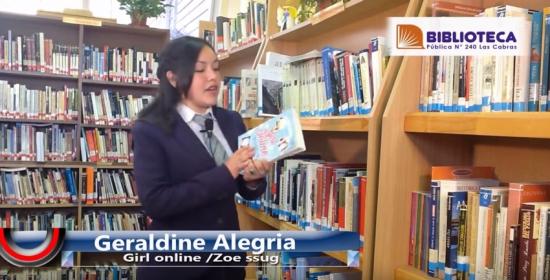 Booktuber de Las Cabras Geraldine Alegría.