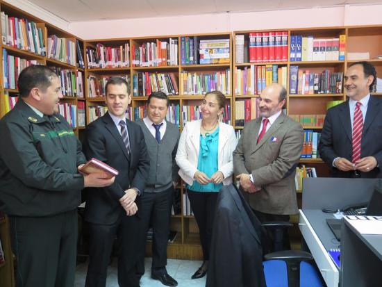 Ángel Cabeza. Director de la Dibam, el subsecretario de justicia Ignacio Suarez y el Director de Gendarmería Tulio Arce, inauguran Plan de Fomento Lector.