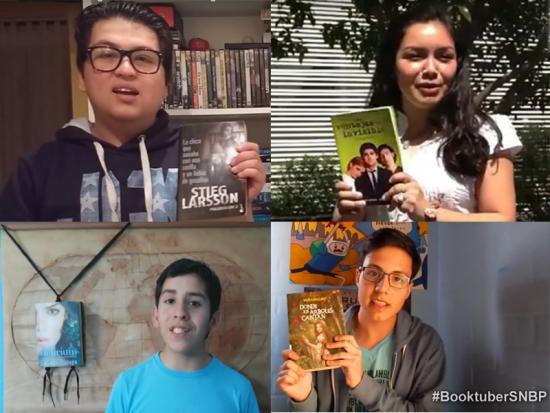 Los cuatro ganadores del concurso #BooktuberSNBP.