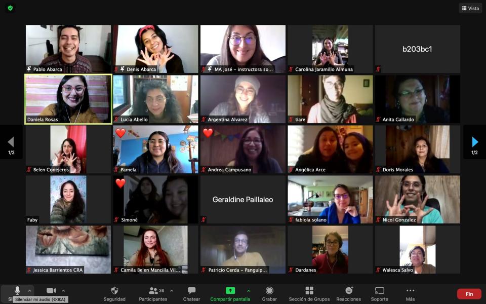 Cada capacitación, en la que participó un promedio de 40 personas, constó de cuatro clases sincrónicas vía Zoom.