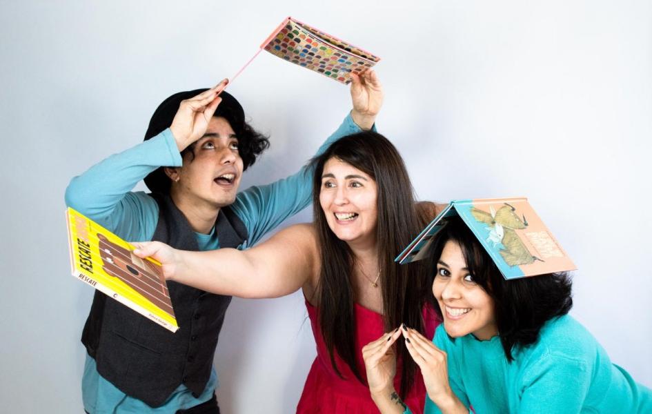 Compañía &quot;Cuentos para los Ojos&quot;: Pablo Abarca Carrazana, María José Ruiz González y Denis Abarca Fuentes.